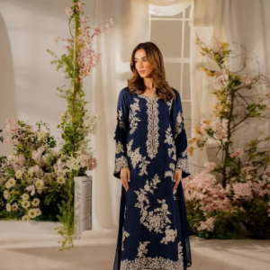 Elegant Women's Stitched Linen Suit with Embroidered Design - 3 Pcs