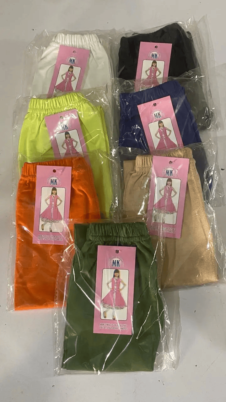 6 Pcs Girl’s Stitched Jersey Plain Leggings